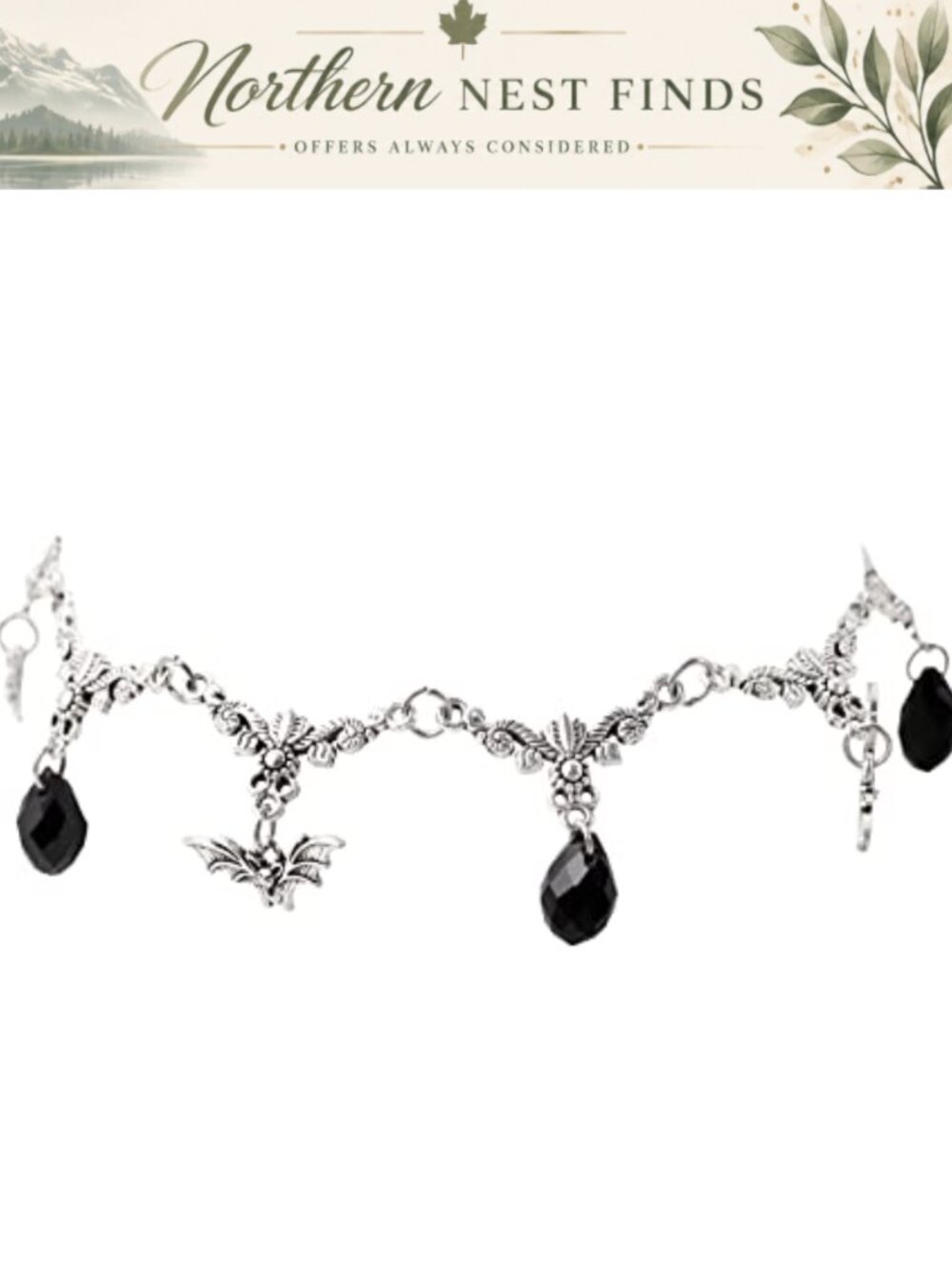 Gothic Bat Choker Necklace Zinc Alloy Victorian Vampire Pendant Goth Jewelry